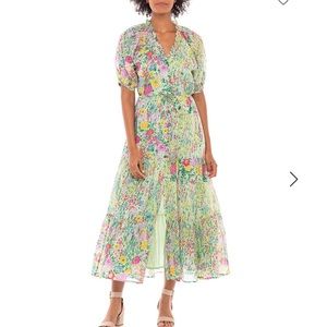 Banjanan Poppy Dress Dawn Chorus Pistachio Green